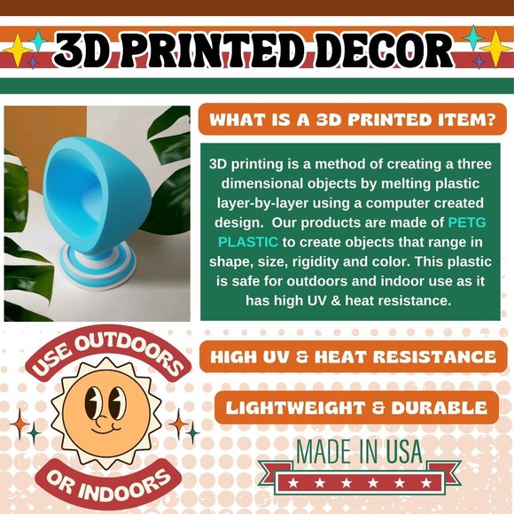 Space Age Mid Century Modern Space Chair Planter Retro Inspired Home Decor Black - Picture 2 of 9